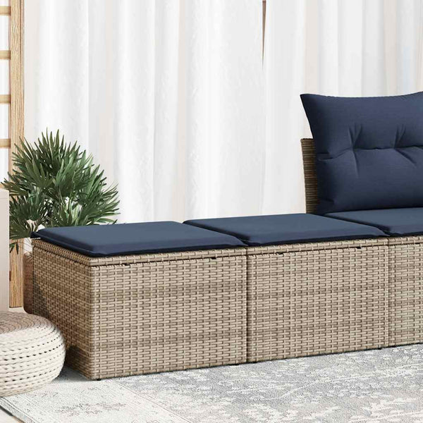 2-tlg. Garten Sofagarnitur Grau Poly Rattan