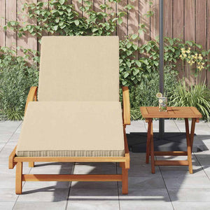 Beige Sonnenliege Akazie Massivholz 200 cm