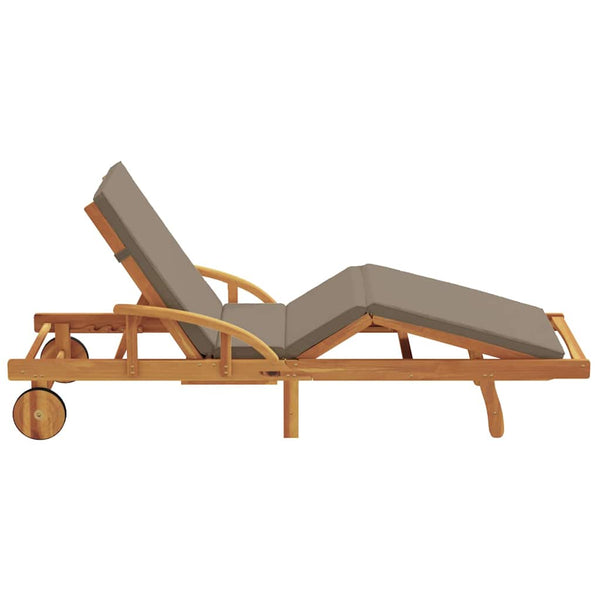Sonnenliege Akazie Taupe 200 cm