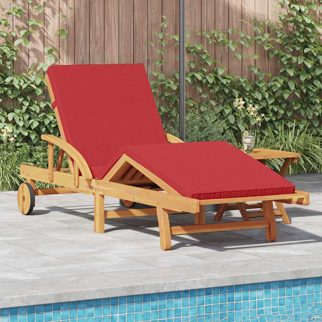 vidaXL Chaise longue rouge 200 x 67 x 84 cm Bois d'acacia massif