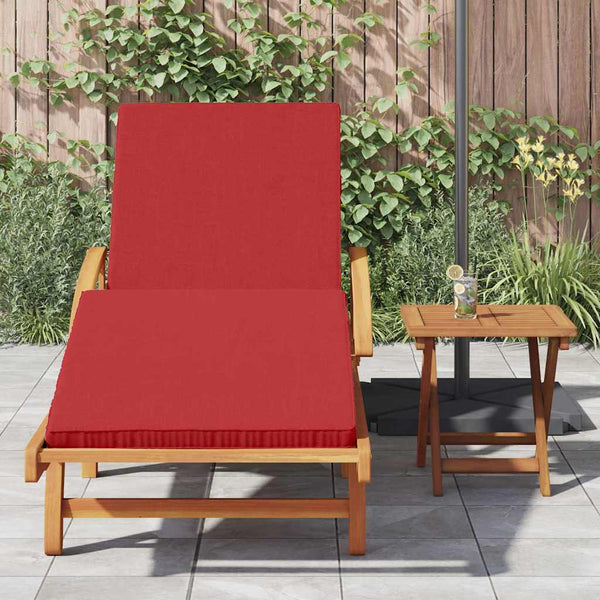 vidaXL Chaise longue rouge 200 x 67 x 84 cm Bois d'acacia massif