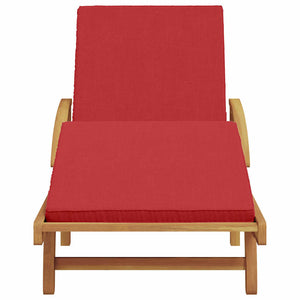 vidaXL Chaise longue rouge 200 x 67 x 84 cm Bois d'acacia massif