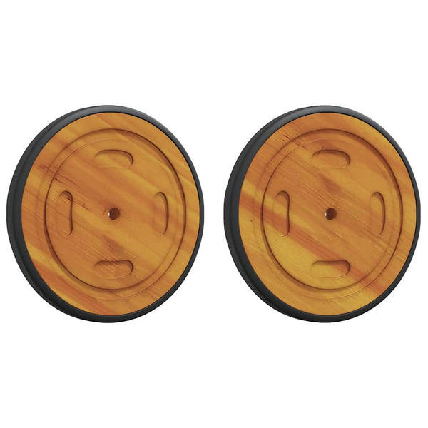 Raumräder 2er Set Akazie Braun 20,5cm