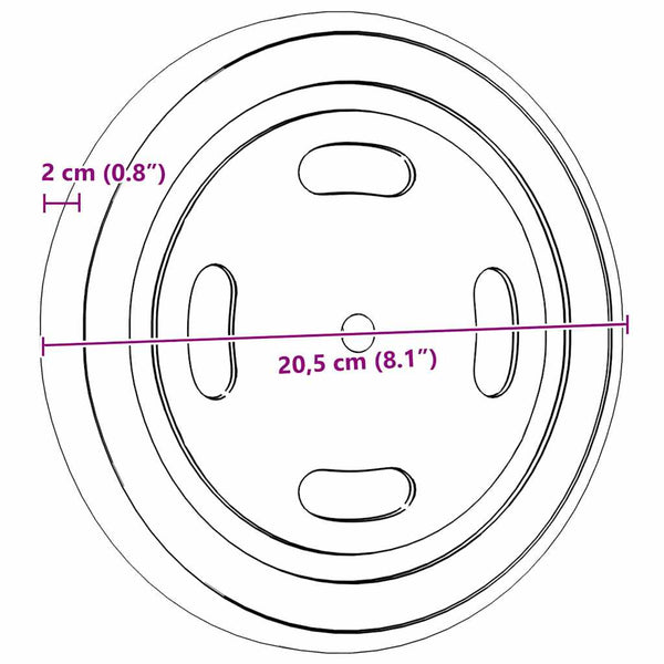 Raumräder 2er Set Akazie Braun 20,5cm