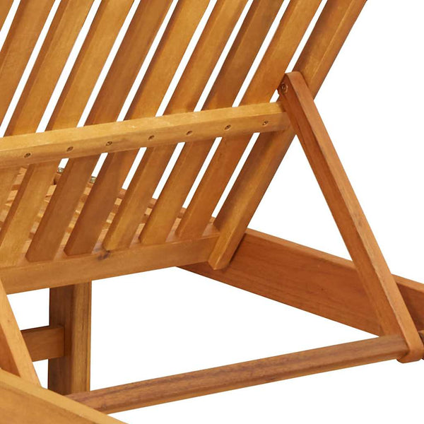 vidaXL Chaise longue marron et crème 199 x 63 x 85 cm Bois d'acacia massif
