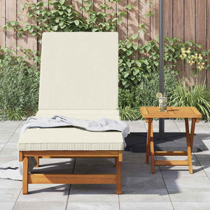 vidaXL Chaise longue marron et crème 199 x 63 x 85 cm Bois d'acacia massif