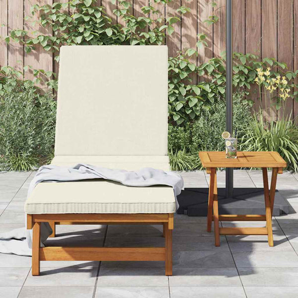 vidaXL Chaise longue marron et crème 199 x 63 x 85 cm Bois d'acacia massif