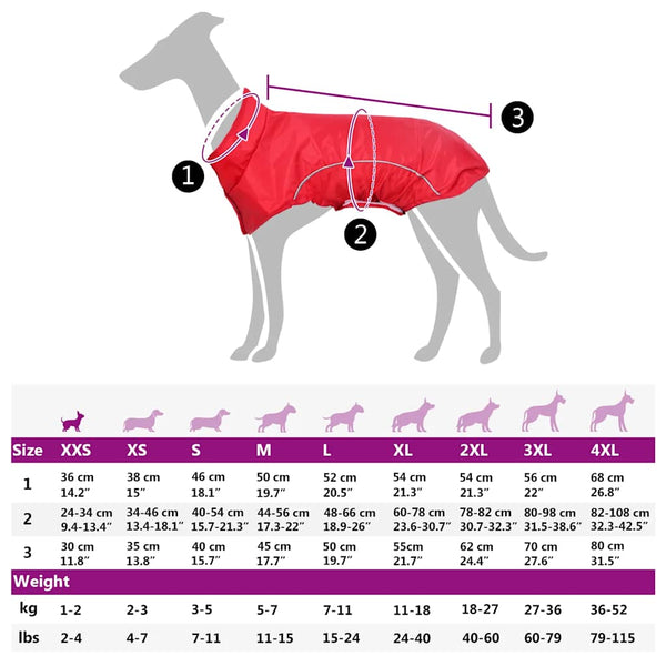 XXS Roter Hunde Regenmantel mit Reflexstreifen
