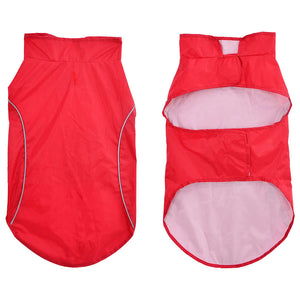 Hunde Regenmantel Rot XL mit Reflexstreifen