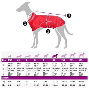 Hunde Regenmantel Rot XL mit Reflexstreifen