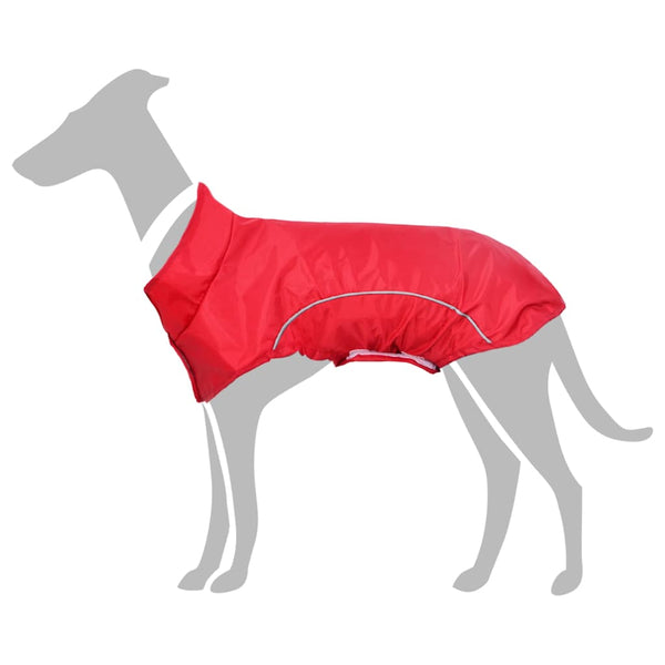 Hunde Regenmantel Rot XL mit Reflexstreifen