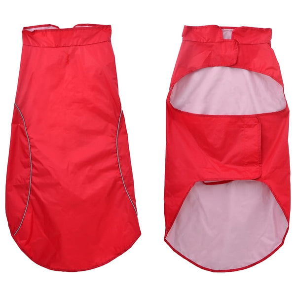 Hunde Regenmantel Rot 3XL mit Reflexstreifen