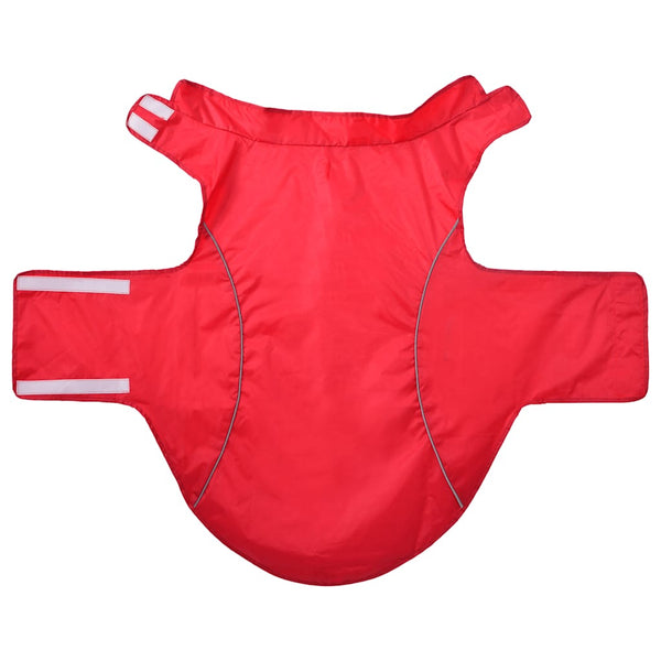 Hunde Regenmantel Rot 3XL mit Reflexstreifen
