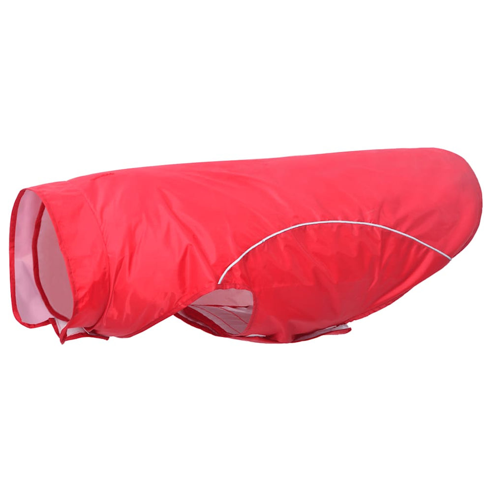 Hunde Regenmantel Rot mit Reflexstreifen - 4XL