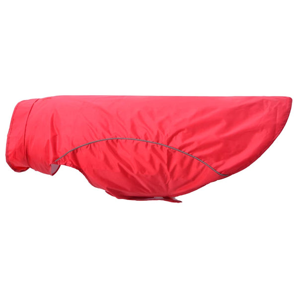 Hunde Regenmantel Rot mit Reflexstreifen - 4XL