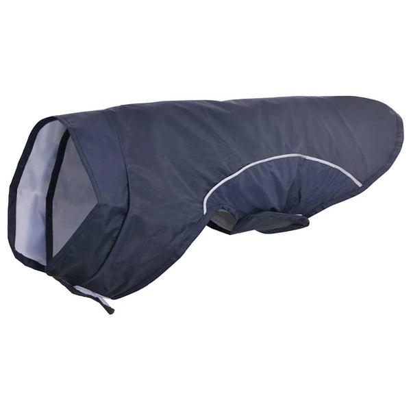 Marineblauer Hunde Regenmantel mit Reflexstreifen - Größe S