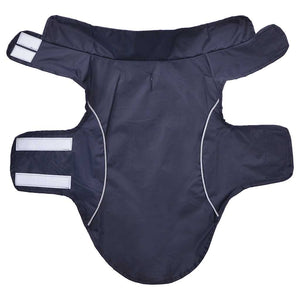 Marineblauer Hunde Regenmantel mit Reflexstreifen - Größe S