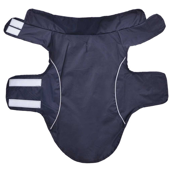 Marineblauer Hunde Regenmantel mit Reflexstreifen - Größe S