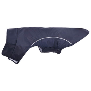 Marineblauer Hunde Regenmantel mit Reflexstreifen - Größe S