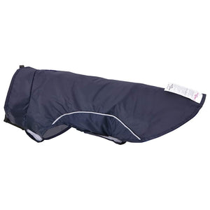 Marineblauer Hunde Regenmantel mit Reflexstreifen - Größe S