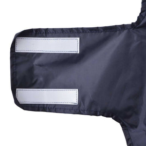 Marineblauer Hunde Regenmantel mit Reflexstreifen - Größe S