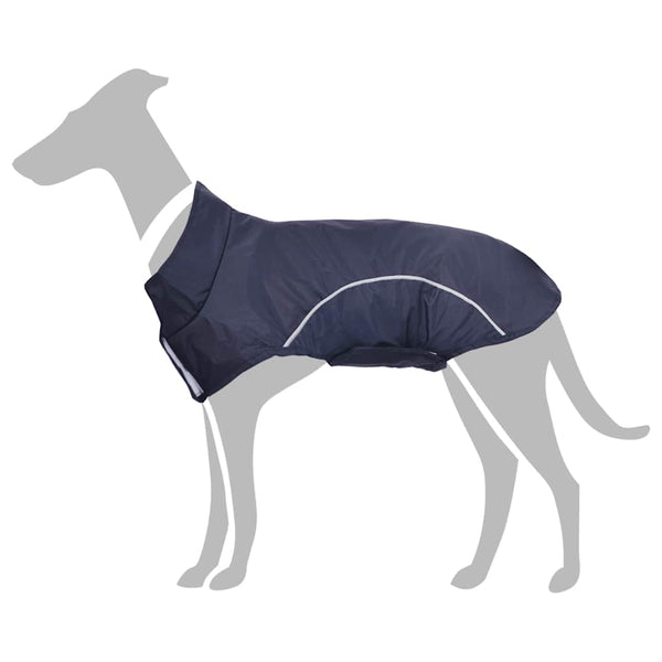 Marineblauer Hunde Regenmantel mit Reflexstreifen - Größe S