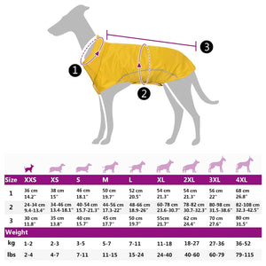 Gelber Hunde Regenmantel XXS mit Reflexstreifen
