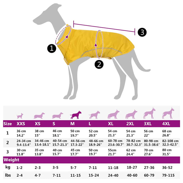 Hunde Regenmantel Gelb M mit Reflexstreifen