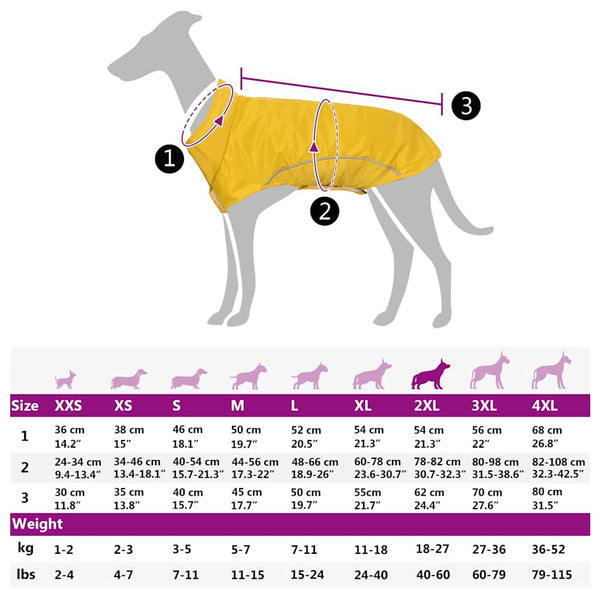 Hunde Regenmantel Gelb 2XL mit Reflexstreifen