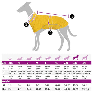Hunde Regenmantel Gelb 3XL mit Reflexstreifen