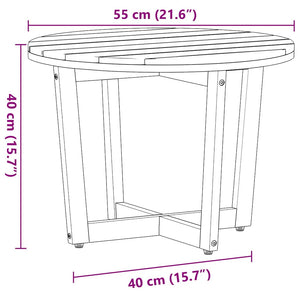 Akazie Garten Beistelltisch Rund Ø55cm