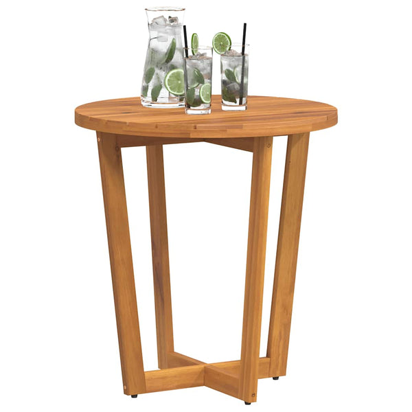 vidaXL Table d'appoint de jardin ronde Ø70x75 cm en bois d'acacia massif