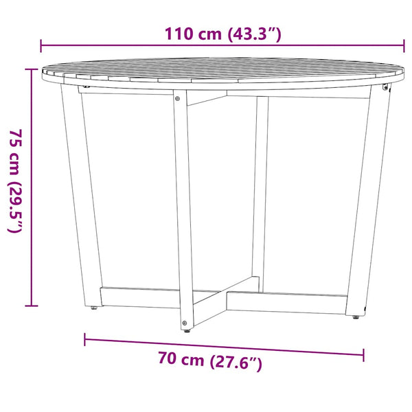 Runder Akazienholz Garten-Esstisch Ø110cm