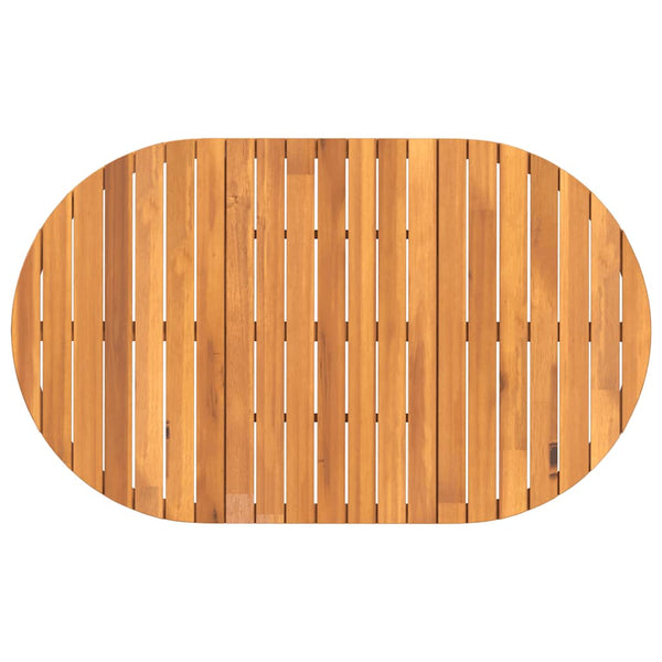 Ovaler Garten Esstisch Akazie Massivholz 150x90 cm
