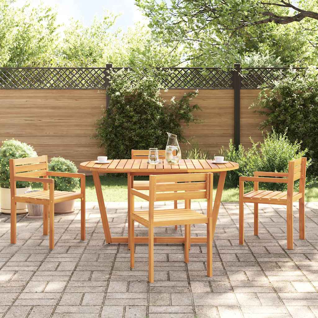 Ovaler Garten Esstisch Akazie Massivholz 150x90 cm