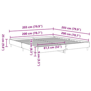 Bettgestell Schwarz 200x200 cm