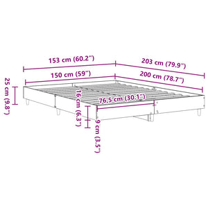 Bettgestell Schwarz 150x200 cm