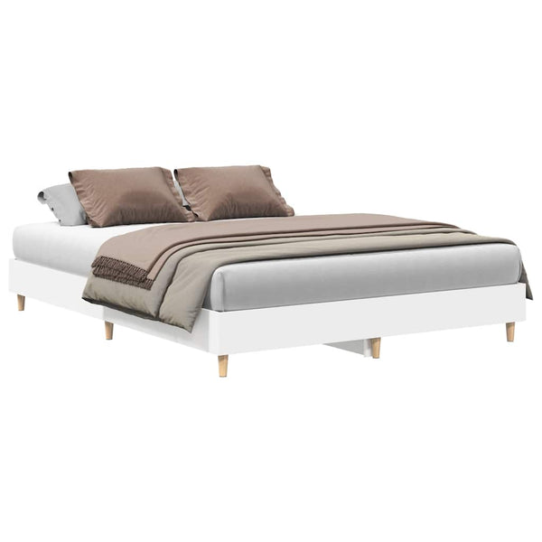 vidaXL Cadre de lit sans matelas Blanc 140x200 cm Bois d'ingénierie