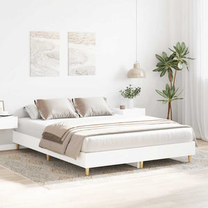 vidaXL Cadre de lit sans matelas Blanc 140x200 cm Bois d'ingénierie
