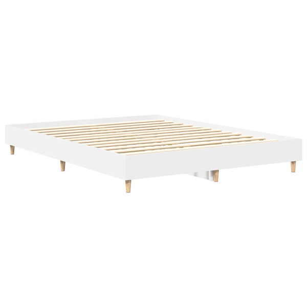 vidaXL Cadre de lit sans matelas Blanc 140x200 cm Bois d'ingénierie