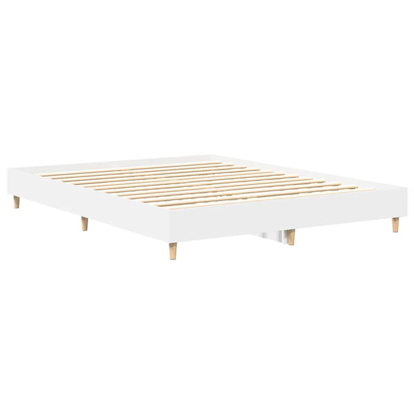 vidaXL Cadre de lit sans matelas Blanc 140x200 cm Bois d'ingénierie