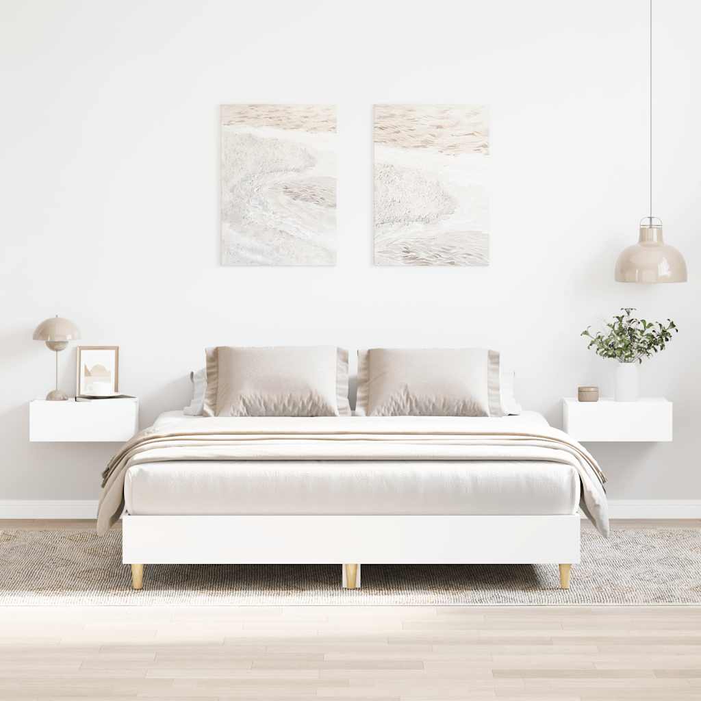 vidaXL Cadre de lit sans matelas Blanc 140x200 cm Bois d'ingénierie