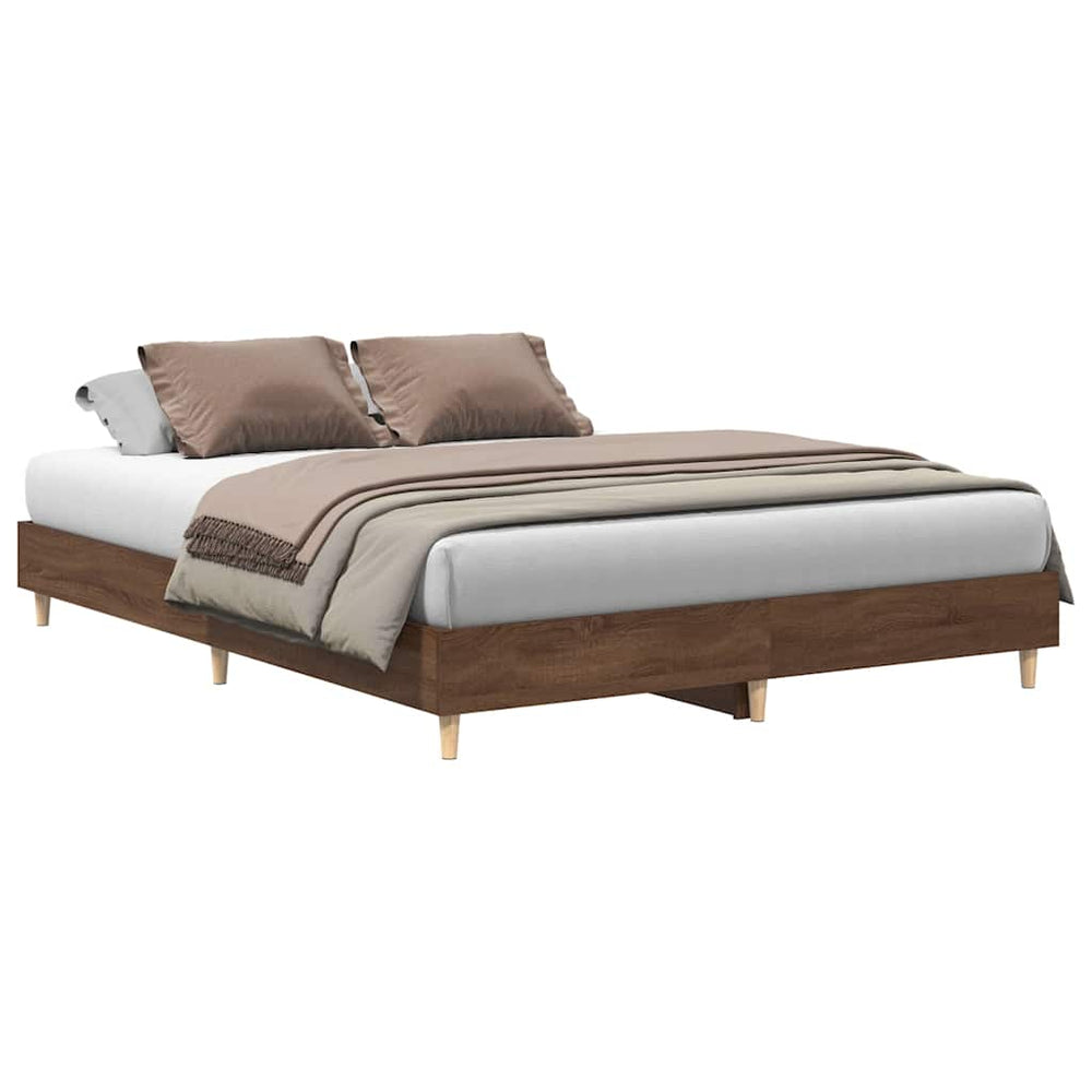 Bettgestell 140x200 cm Braun Eichen-Optik