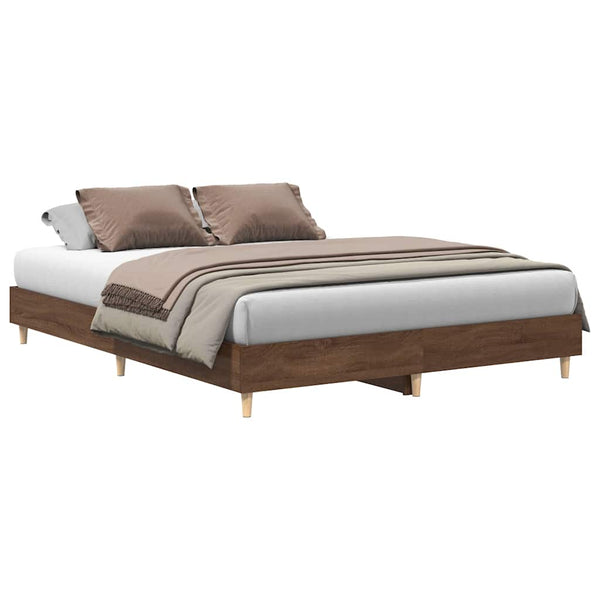 Bettgestell 140x200 cm Braun Eichen-Optik