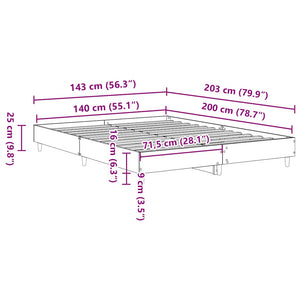 Bettgestell 140x200 cm Braun Eichen-Optik