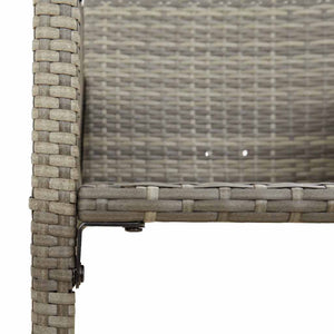 3-tlg. Gartenbar Set Grau Poly Rattan Akazie