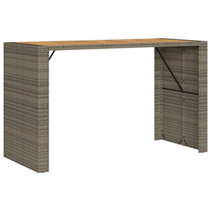 7-teiliges Gartenbar-Set Grau Poly Rattan Akazie