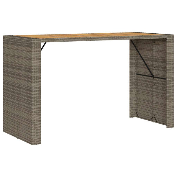 7-teiliges Gartenbar-Set Grau Poly Rattan Akazie