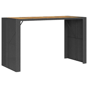 5-tlg. Gartenbar-Set Schwarz Poly Rattan Akazie