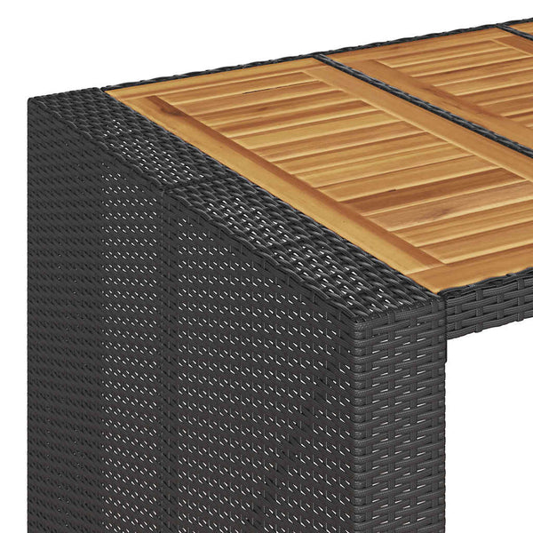 5-tlg. Gartenbar-Set Schwarz Poly Rattan Akazie